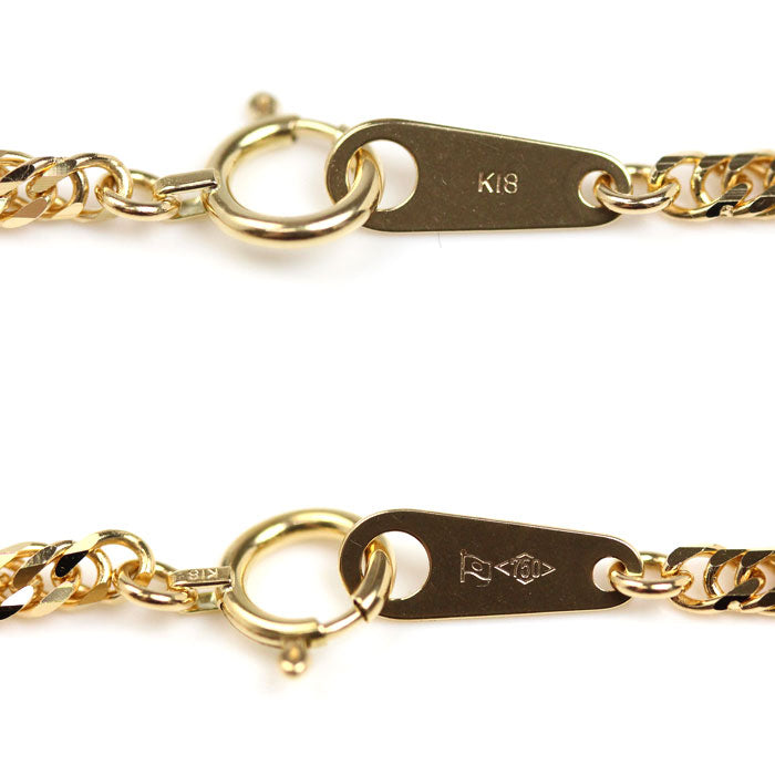 K18YG イエローゴールド ブレスレット 喜平6面Wカット 3.6g 17cm ユニセックス【中古】