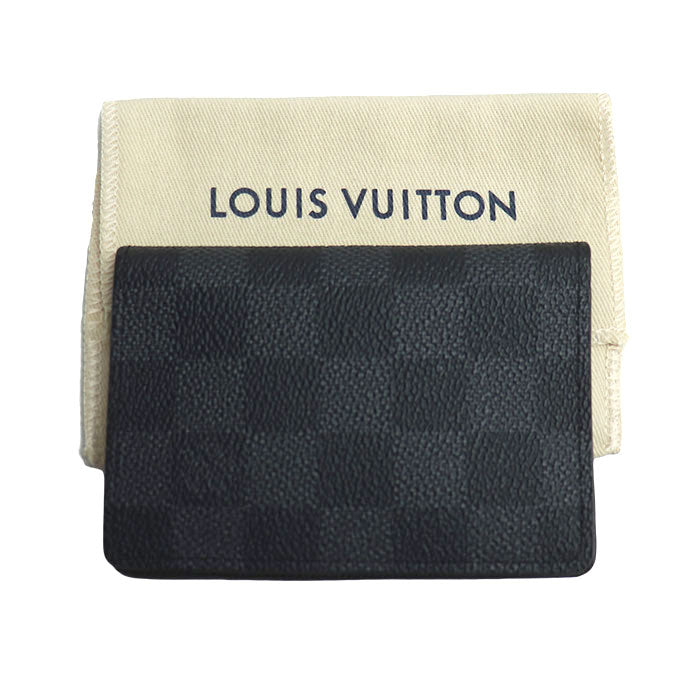 LOUIS VUITTON ルイ・ヴィトン オーガナイザー・ドゥ ポッシュ カードケース ダミエ・グラフィット ブラック N63143 IC メンズ【中古】【極美品】