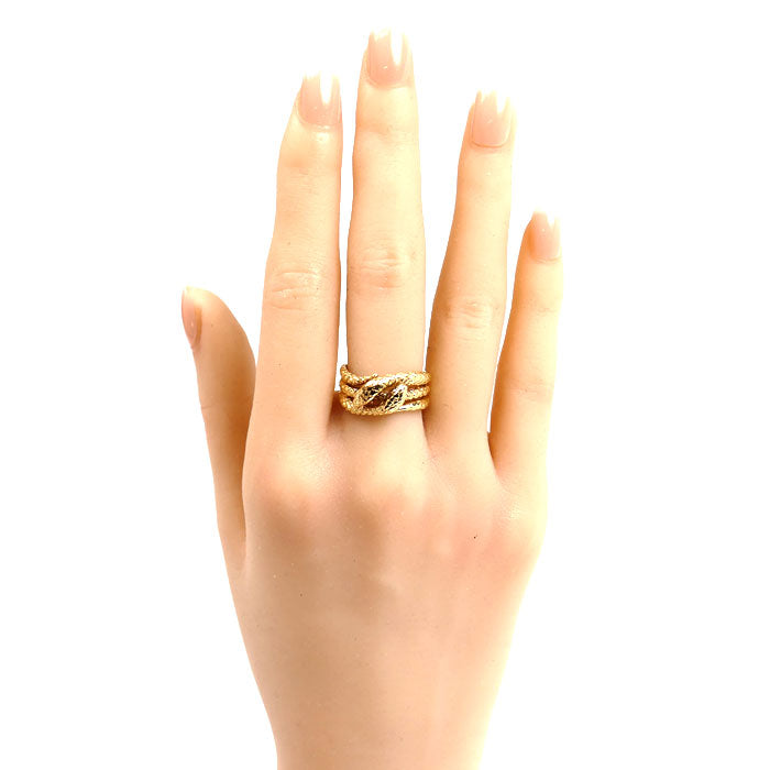 K18YG イエローゴールド スネーク ヘビ リング・指輪 12号 7.2g ユニセックス【中古】