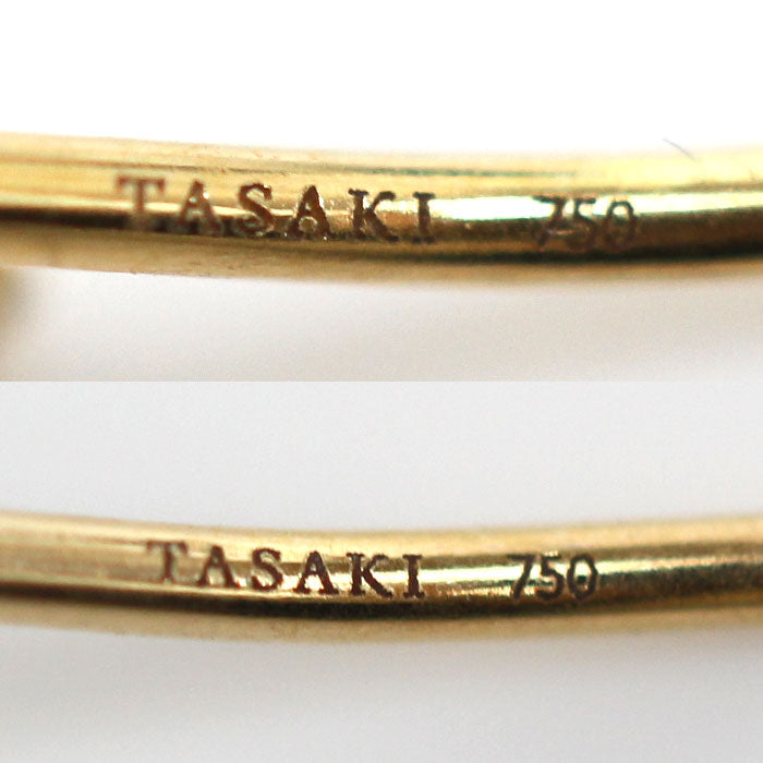 TASAKI タサキ K18YG イエローゴールド ア ファイン バランス ピアス E-3847-18KYG アコヤパール約7.5mm 2.3g レディース【中古】【美品】