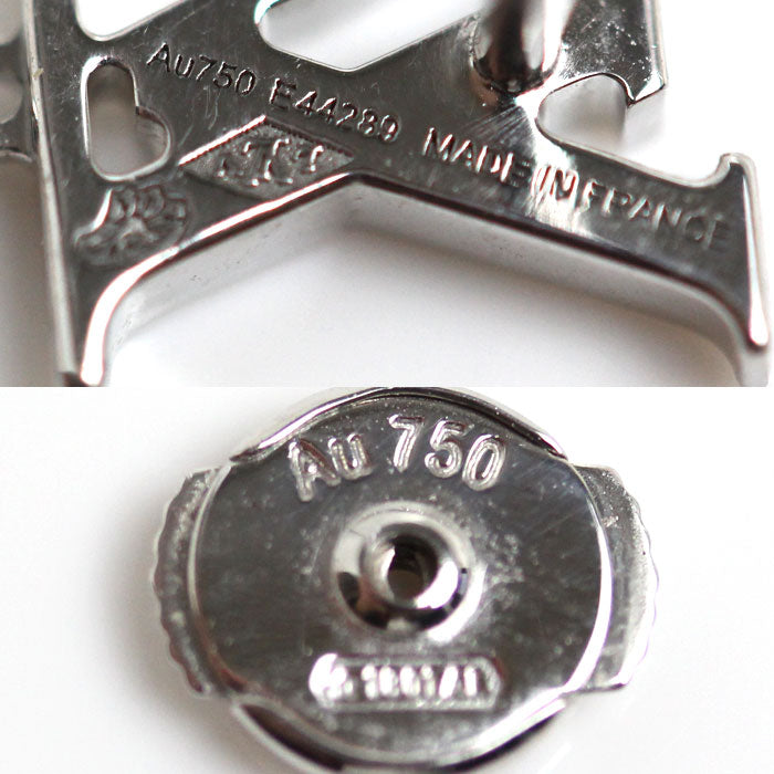 LOUIS VUITTON ルイ・ヴィトン K18WG ホワイトゴールド イディール ブロッサム LV ピアス Q96544 ダイヤモンド 1.1g 片耳 レディース【中古】【美品】