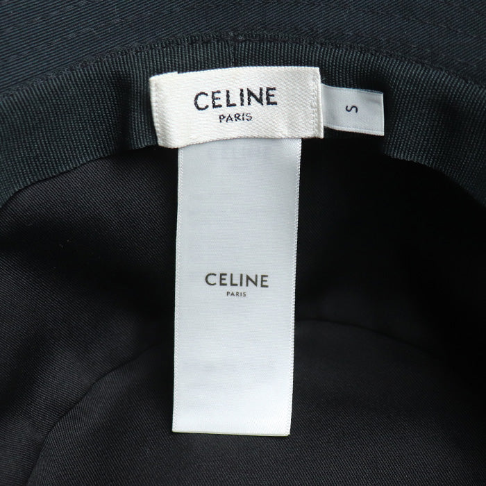 CELINE セリーヌ ロゴ エンブロイダリー バケットハット ハット ブラック 2AUO1968P S ユニセックス【中古】
