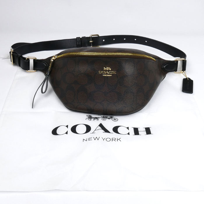 COACH コーチ シグネチャー ベルトバッグ ウエストバッグ ブラウン F48740 IMAA8 ユニセックス【中古】【美品】