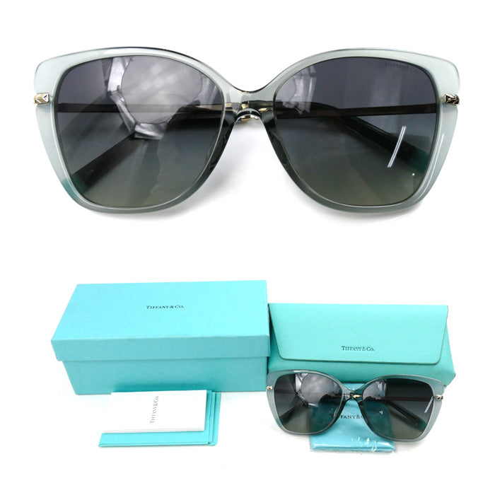 TIFFANY&Co. ティファニー グリーン グラディエント ミルキー サングラス TF4190-F 8346/11 57ロ15 140 3N レディース【中古】