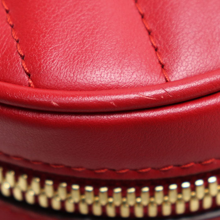 GUCCI グッチ インターロッキングG ハート キルティング ショルダーバッグ レッド 751628 レディース【中古】【美品】