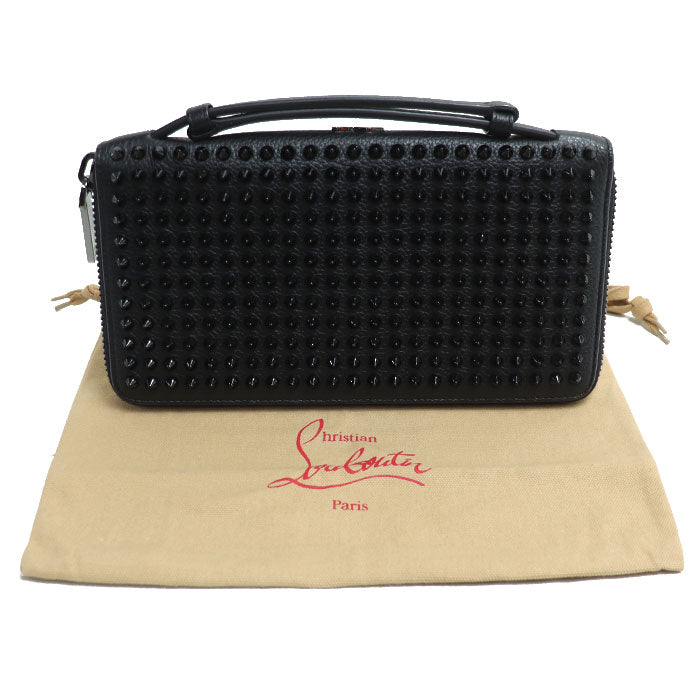 Christian Louboutin クリスチャンルブタン パネトーネXL 長財布 ラウンドファスナー ブラック レッド 3175209CM53 メンズ【中古】【美品】