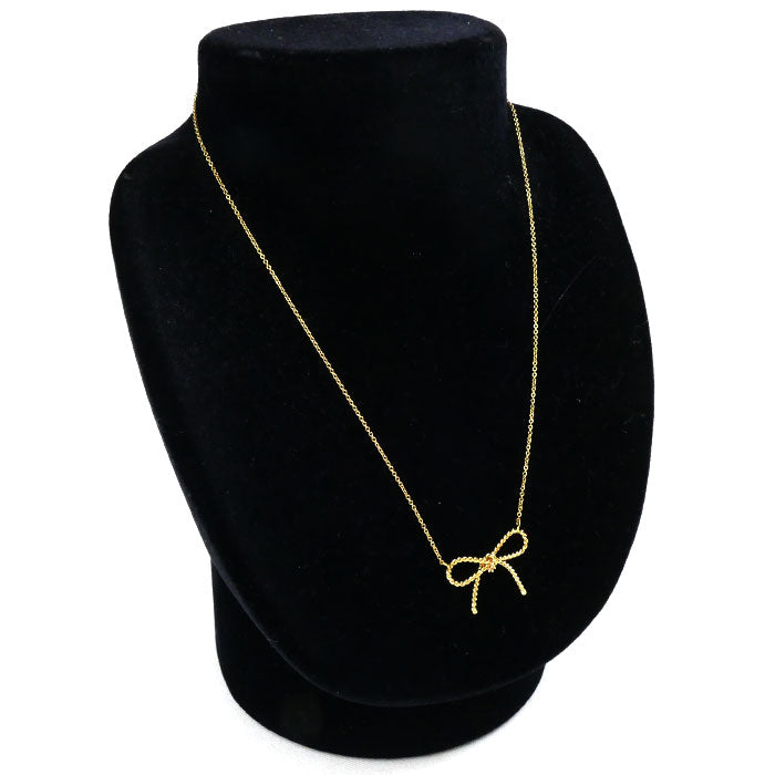 TIFFANY&Co. ティファニー K18YG イエローゴールド ボウ ツイスト ネックレス 3.2g 40.5cm レディース【中古】【美品】