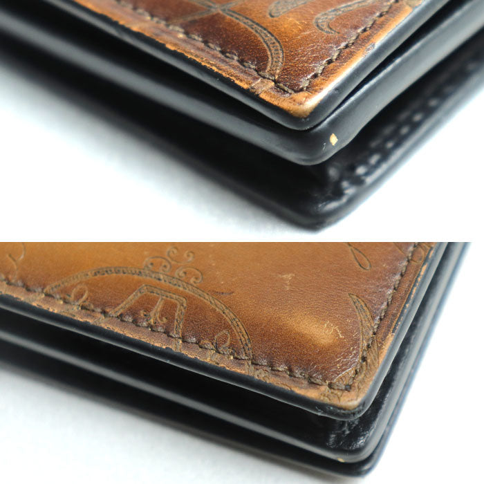 Berluti ベルルッティ サンタル スクリットレザー ジップロングウォレット 長財布 CACAO INTENSO メンズ【中古】