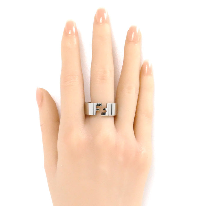 FENDI フェンディ メタル FFリング シルバーカラー リング・指輪 7AJ193 B08 21.5号 9.2g メンズ【中古】