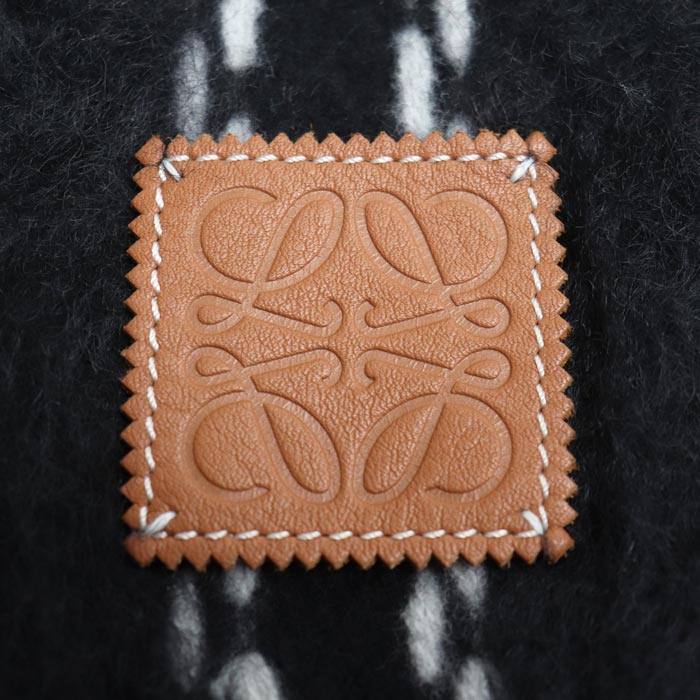 LOEWE ロエベ モヘア&ウール マフラー ブラック ユニセックス【中古】【美品】