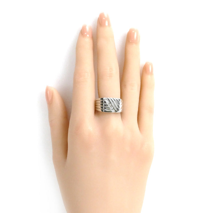 Pt900プラチナ リング・指輪 ダイヤモンド0.19ct 19号 14.3g メンズ【中古】【美品】