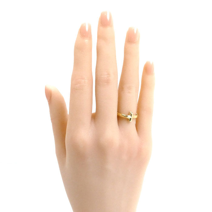 TIFFANY&Co. ティファニー K18YG イエローゴールド Tワン ナロー リング・指輪 9号 3.7g レディース【中古】