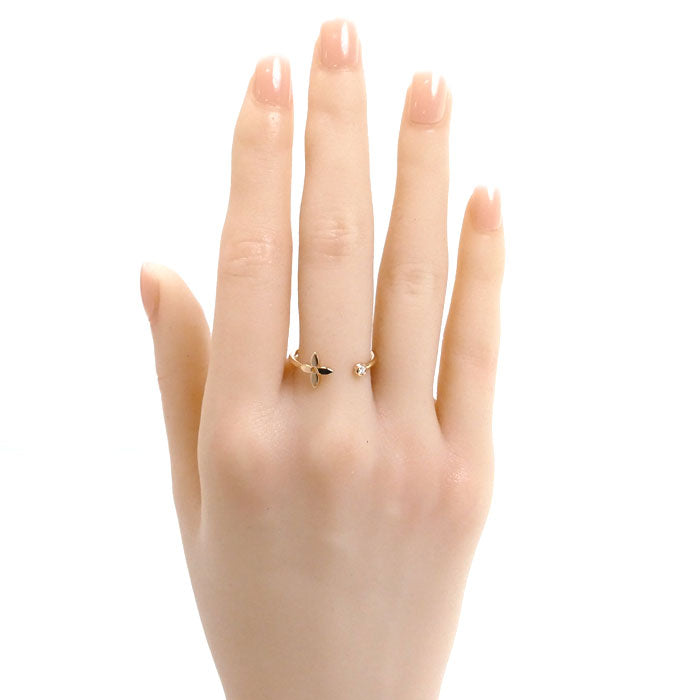 LOUIS VUITTON ルイ・ヴィトン K18PG ピンクゴールド モノグラム イディール リング・指輪 Q9F15H ダイヤモンド 14.5号 1.7g 単品 レディース【中古】