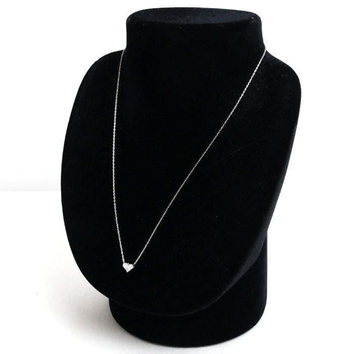 STAR JEWELRY スタージュエリー Pt850プラチナ ミステリアスハート ネックレス ダイヤモンド0.28ct 2.5g 42cm レディース【中古】【美品】