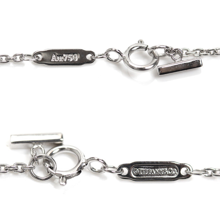 TIFFANY&Co. ティファニー K18WG ホワイトゴールド Tスマイル ミディアム ネックレス 74957293 ダイヤモンド 5.7g 41/46cm レディース【中古】【美品】