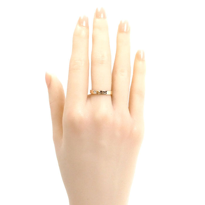 CARTIER カルティエ K18PG ピンクゴールド エングレーブド 1Pダイヤ リング・指輪 B4086450 ダイヤモンド 10号 50 3.6g レディース【中古】【美品】
