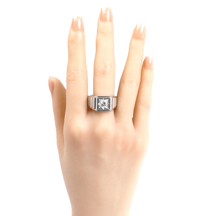 Pt900プラチナ リング・指輪 ダイヤモンド0.93ct 24.5号 24.2g メンズ【中古】