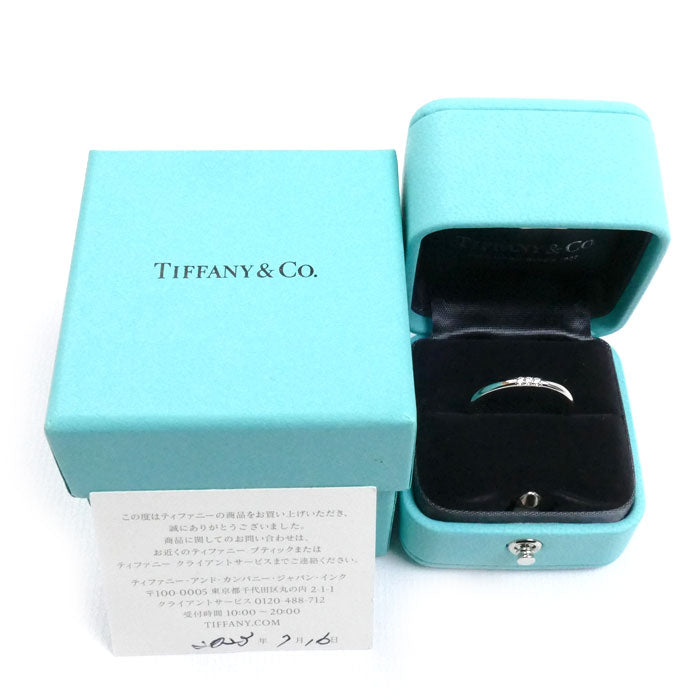 TIFFANY&Co. ティファニー Pt950プラチナ クラシックバンド リング・指輪 ダイヤモンド 15号 3.6g レディース【中古】