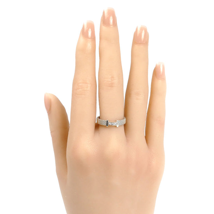TIFFANY&Co. ティファニー シルバー925 サマセット 3Pダイヤ リング・指輪 ダイヤモンド 11号 2.3g レディース【中古】