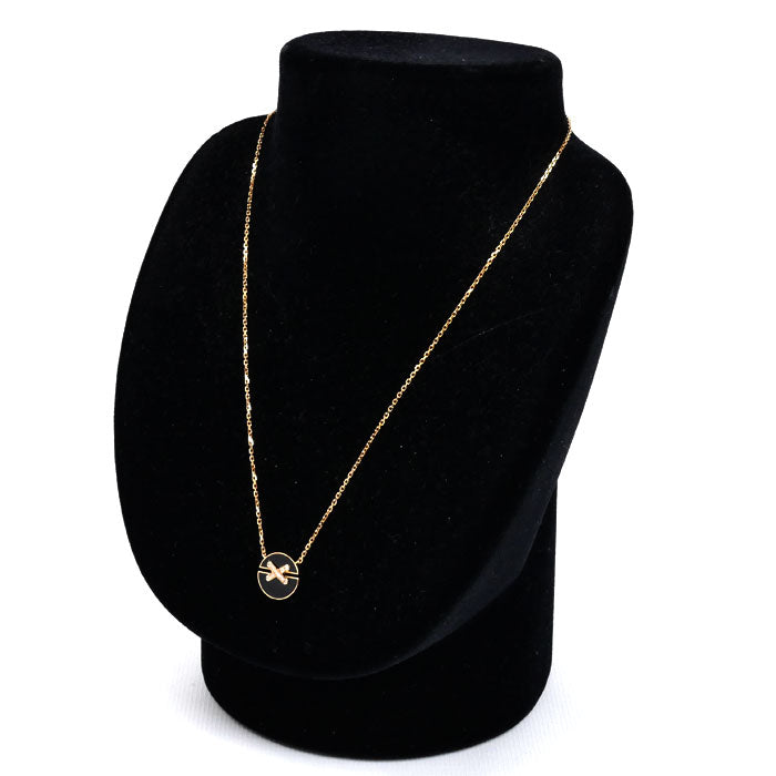 Chaumet ショーメ K18PG ピンクゴールド リアン ハーモニー SM ネックレス 084426 ダイヤモンド オニキス 4.7g 38/40/42cm レディース【中古】【美品】