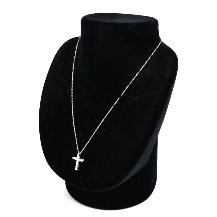 TIFFANY&Co. ティファニー Pt950プラチナ クロス スモール ダイヤ ネックレス 60007429 ダイヤモンド 3.4g 40.5cm レディース【中古】