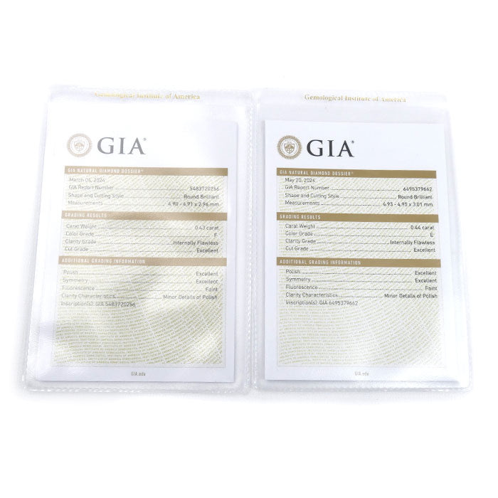 Pt900プラチナ 一粒ダイヤ ピアス ダイヤモンド0.447ct/0.434ct 1.5g レディース【中古】【美品】