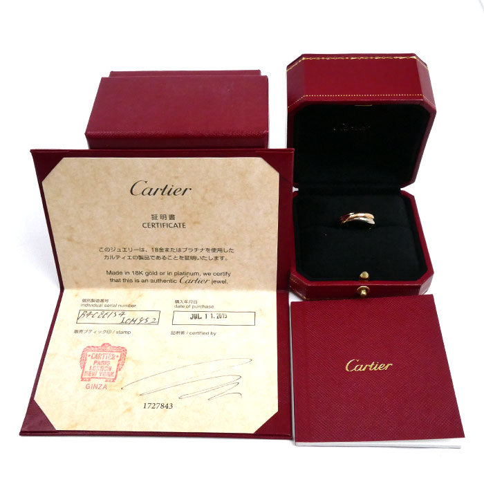 CARTIER カルティエ K18YG イエローゴールド K18PG ピンクゴールド K18WG トリニティ リング・指輪 B4086154 14号 54 5.2g レディース【中古】【美品】