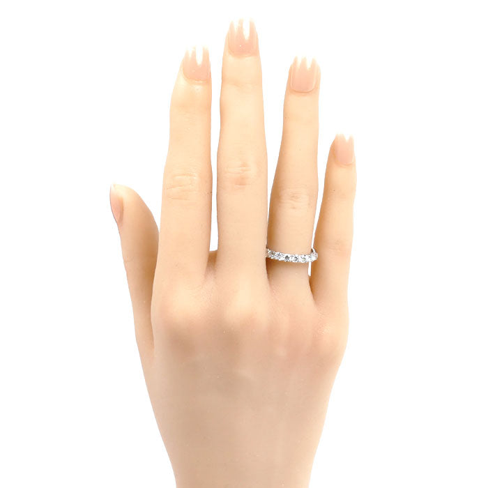 Ponte Vecchio ポンテヴェキオ Pt900プラチナ ハーフエタニティ リング・指輪 ダイヤモンド0.73ct 11号 3.4g 訳あり品 レディース【中古】