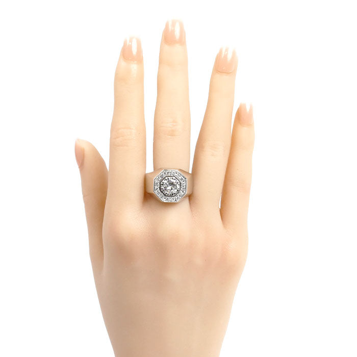 Pt900プラチナ リング・指輪 ダイヤモンド1.013ct/0.33ct 20号 28.4g メンズ【中古】【美品】