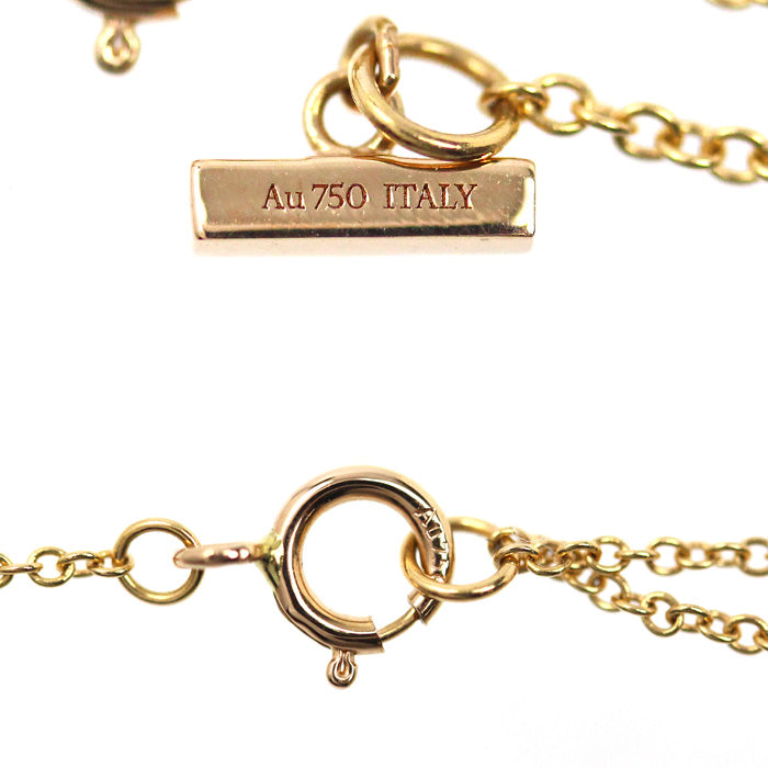 TIFFANY&Co. ティファニー K18PG ピンクゴールド T サークル ネックレス 64026801 ダイヤモンド シェル 4.4g 40.5/45.5cm レディース【中古】【美品】