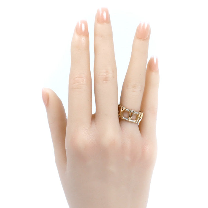 TIFFANY&Co. ティファニー K18PG ピンクゴールド アトラスXオープン リング・指輪 ダイヤモンド0.21ct 12号 6.7g レディース【中古】【美品】