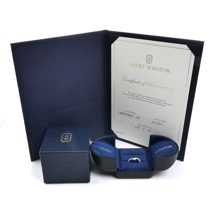 HARRY WINSTON ハリーウィンストン Pt950プラチナ リボン バンド リング・指輪 WBDPRDPAFT-050 ダイヤモンド 8.5号 3.2g レディース【中古】【美品】