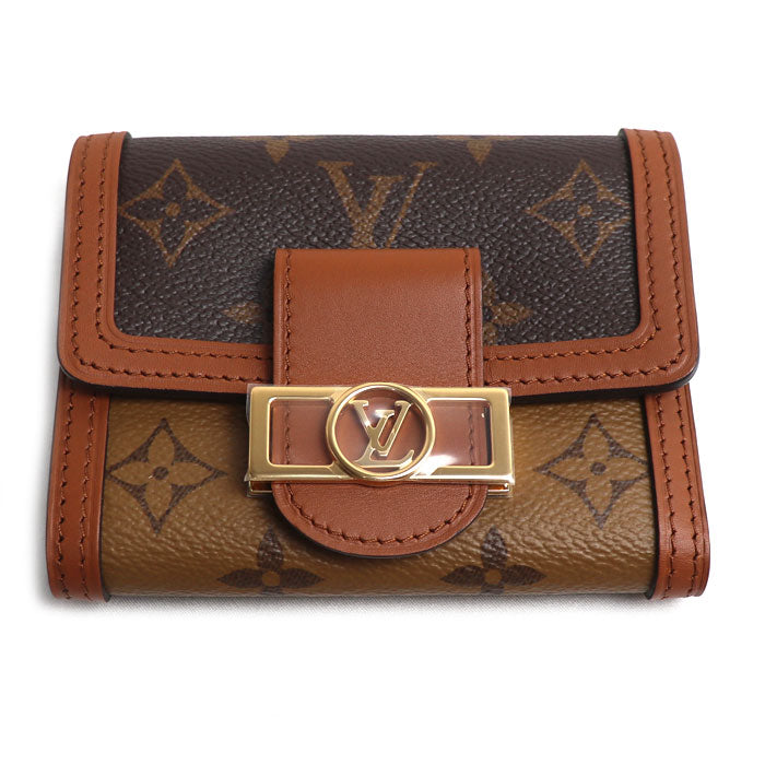 IC ルイヴィトン ドーフィーヌ コンパクト モノグラム リバース 三つ折り財布 LOUIS VUITTON ルイ・ヴィトン ポルトフォイユ・ドーフィーヌ