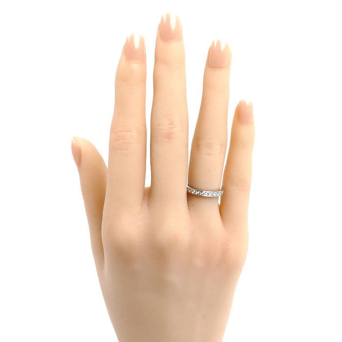 HARRY WINSTON ハリーウィンストン Pt950プラチナ ラウンドカット・チャネルセット リング・指輪 WBDPRDC02C02 ダイヤモンド 5.5号 4.6g レディース【中古】【美品】