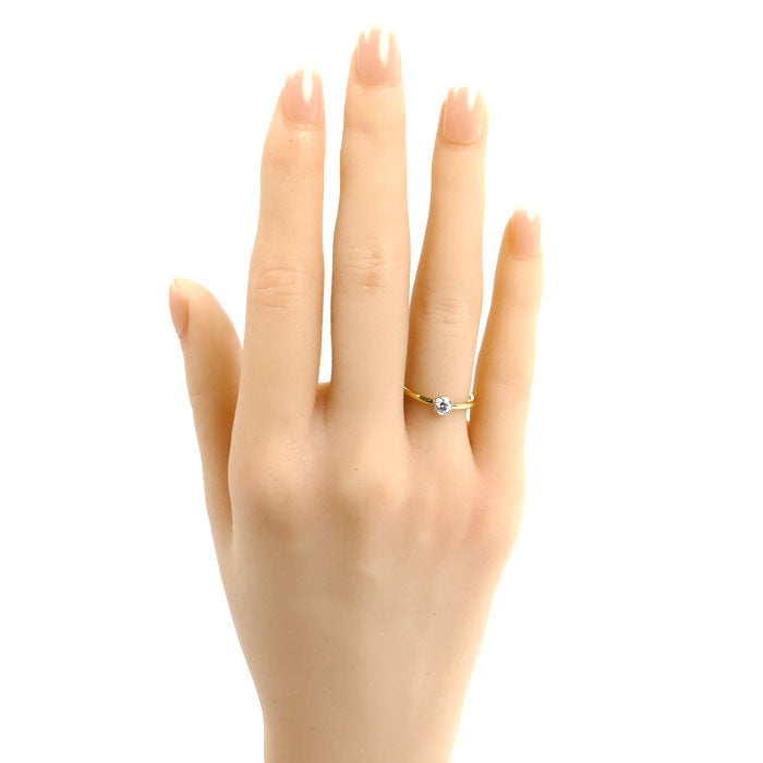TIFFANY&Co. ティファニー K18YG イエローゴールド Pt950プラチナ ビゼット リング・指輪 ダイヤモンド 9.5号 1.9g レディース【中古】【美品】