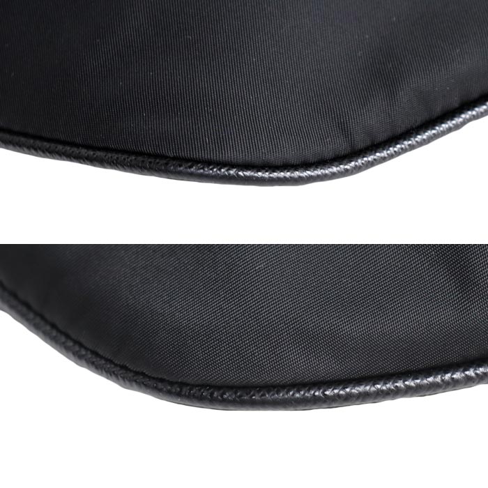 PRADA プラダ Re-Nylon xサフィアーノレザー ベルトバッグ ウエストバッグ ブラック 2VL033_2DMH_F0002 IC メンズ【中古】