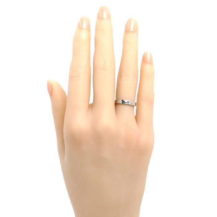 CARTIER カルティエ Pt950プラチナ エングレーブド 1Pダイヤ リング・指輪 B4051345 ダイヤモンド 5号 45 4.4g レディース【中古】【美品】