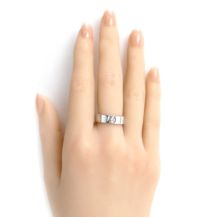 CARTIER カルティエ K18WG ホワイトゴールド ラブリング ハーフ 3Pダイヤ リング・指輪 B4032552 ダイヤモンド 12号 52 8.7g ユニセックス【中古】【美品】