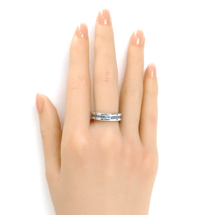 BVLGARI ブルガリ K18WG ホワイトゴールド B-ZERO1 ビーゼロワン XS リング・指輪 ブルートパーズ 12号 52 8.2g レディース【中古】【美品】