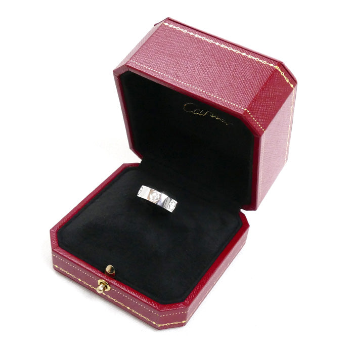 CARTIER カルティエ K18WG ホワイトゴールド ラブリング ハーフダイヤ リング・指輪 B4032548 ダイヤモンド 8号 48 7.9g レディース【中古】【美品】