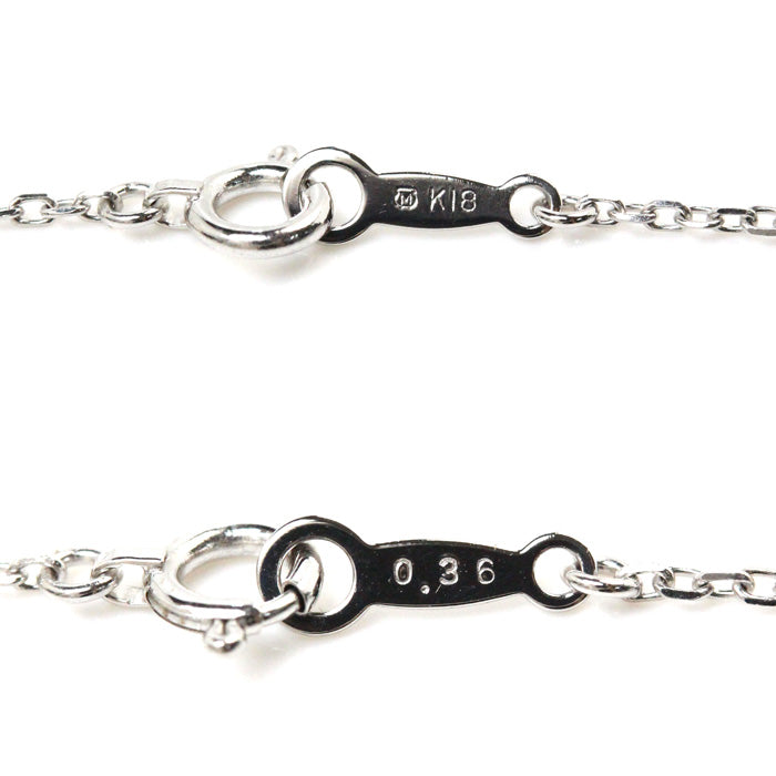 MIKIMOTO ミキモト K18WG ホワイトゴールド クロス ネックレス ダイヤモンド0.36ct 3.7g 42cm レディース【中古】【美品】