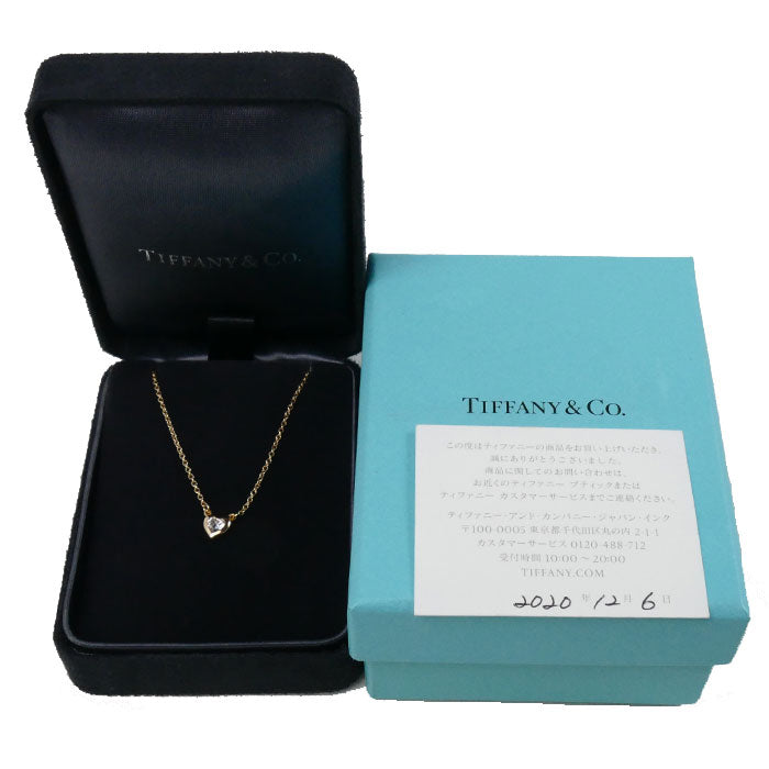 TIFFANY&Co. ティファニー K18PG ピンクゴールド バイザヤード ハート ネックレス 60148057 ダイヤモンド0.17ct 2.3g 41cm レディース【中古】【美品】