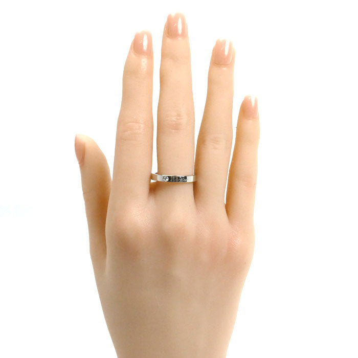 CARTIER カルティエ Pt950プラチナ エングレーブド 1Pダイヤ リング・指輪 B4051356 ダイヤモンド 16号 56 5.3g レディース【中古】【美品】