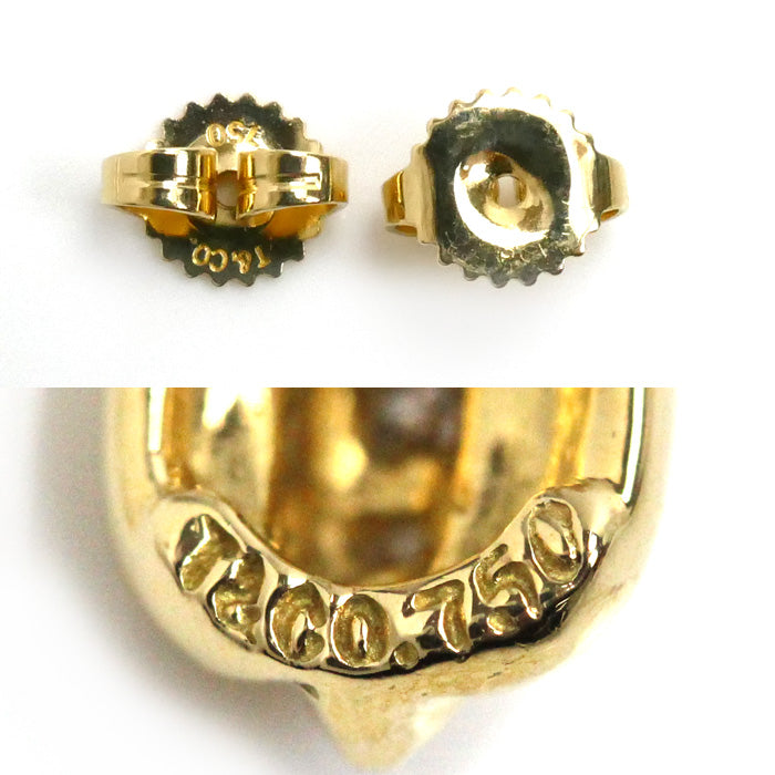 TIFFANY&Co. ティファニー K18YG イエローゴールド シグネチャー ピアス ダイヤモンド 4.9g レディース【中古】