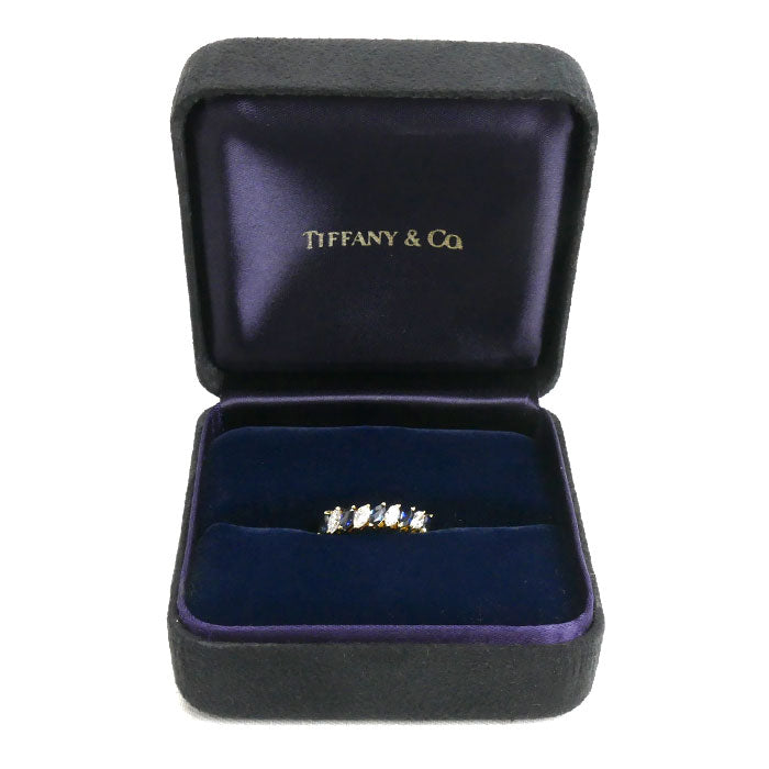 TIFFANY&Co. ティファニー K18YG イエローゴールド マーキス リング・指輪 サファイア ダイヤモンド 13号 3.3g レディース【中古】
