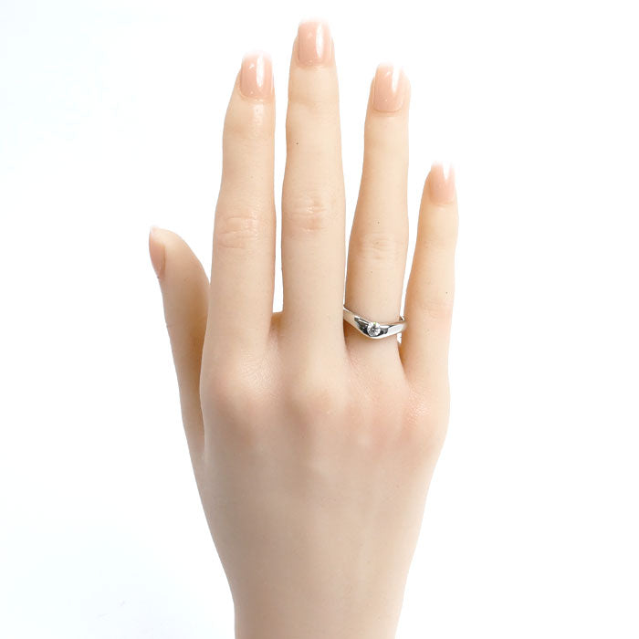 TIFFANY&Co. ティファニー Pt950プラチナ PERETTI カーブドバンドリング 1Pダイヤ リング・指輪 ダイヤモンド 11.5号 6.4g レディース【中古】【美品】