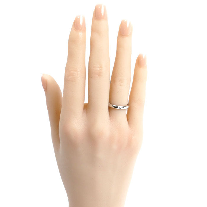 TIFFANY&Co. ティファニー Pt950プラチナ スタッキングバンド 1Pダイヤ リング・指輪 ダイヤモンド 9.5号 4.9g レディース【中古】【美品】