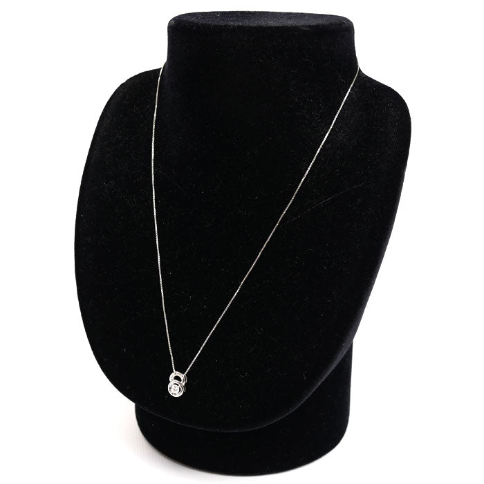 CELINE セリーヌ Pt850/900 ダイヤ ネックレス ダイヤモンド0.19ct 3.8g 43cm レディース【中古】