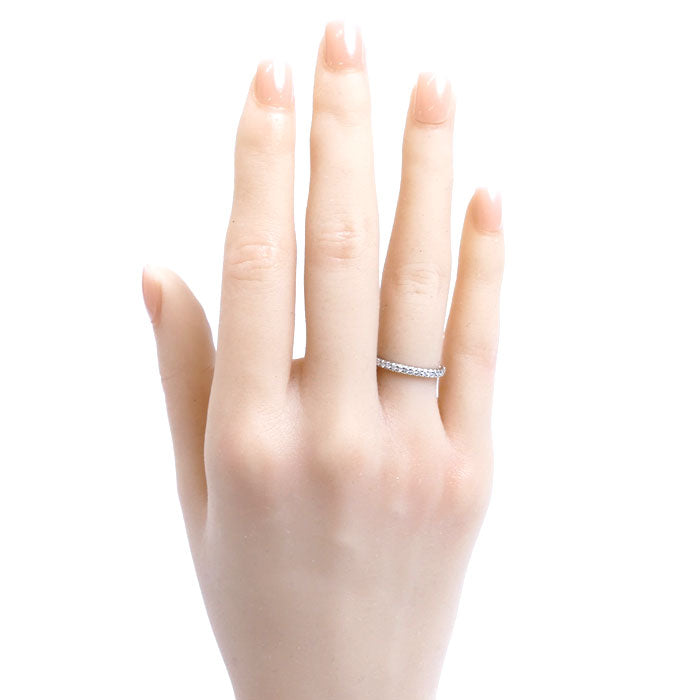 TIFFANY&Co. ティファニー Pt950プラチナ ソレスト ハーフ エタニティ リング・指輪 ダイヤモンド 7.5号 2.9g レディース【中古】【美品】