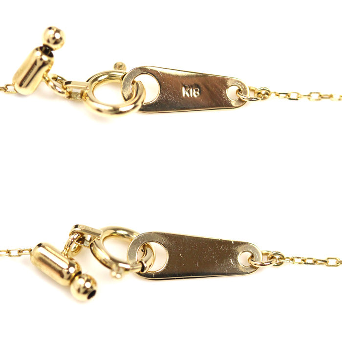 カシケイ K18YG イエローゴールド ソリティア ネックレス ダイヤモンド0.36ct/0.01ct 1.5g ~45cm レディース【中古】